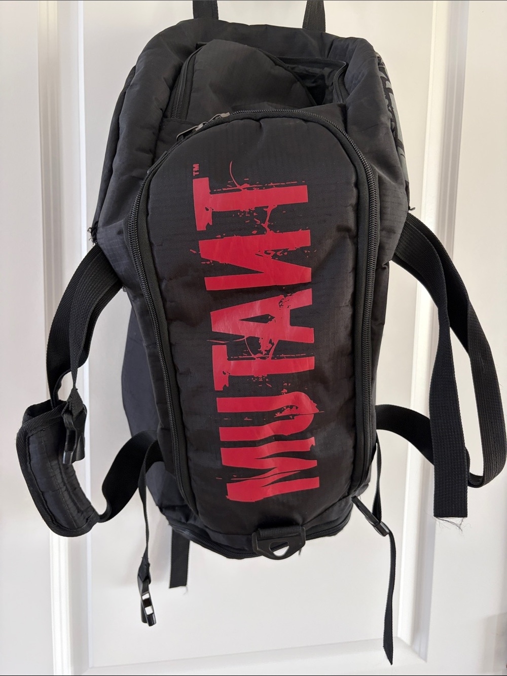 Black Backpack with Red MUAYTH Logo - Athletic Training Pack